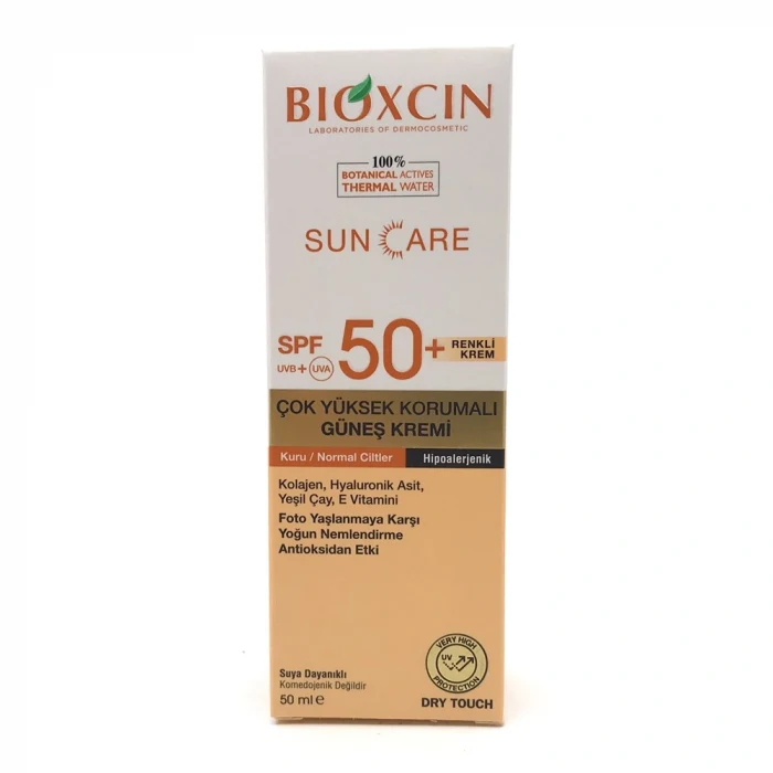 Bioxcin Sun Care Güneş Krem Renkli Yüksek Korumalı Kuru  Normal Ciltler İçin SPF50+ 50 ml