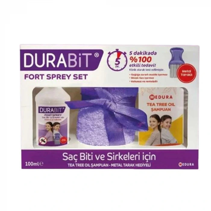 Durabit Fort Saç Biti ve Sirkeler İcin Sprey 100 ml + Şampuan ve Havlu Hediyeli