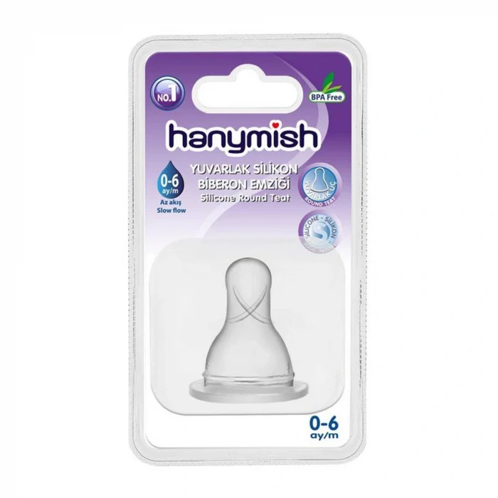 Hanymish Yuvarlak Silikon Biberon Emziği No: 1