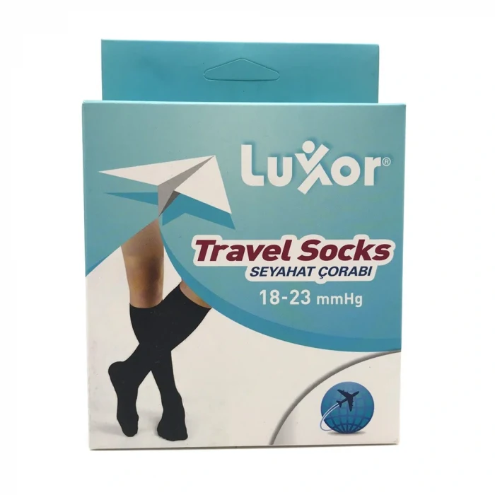 Luxor Seyahat Varis Çorabı Dizaltı Burnu Kapalı Siyah 18-23 mmhg No: 2