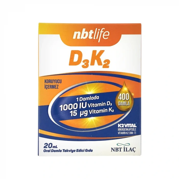 Nbt Life D3K2 1000 IU Damla 20 ml