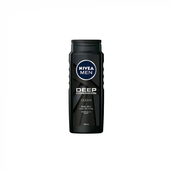 Nivea Men Deep Dimension 3 ü 1 Arada Vücut Saç ve Yüz İçin Pratik Kullanım Erkek Duş Jeli 500 ml