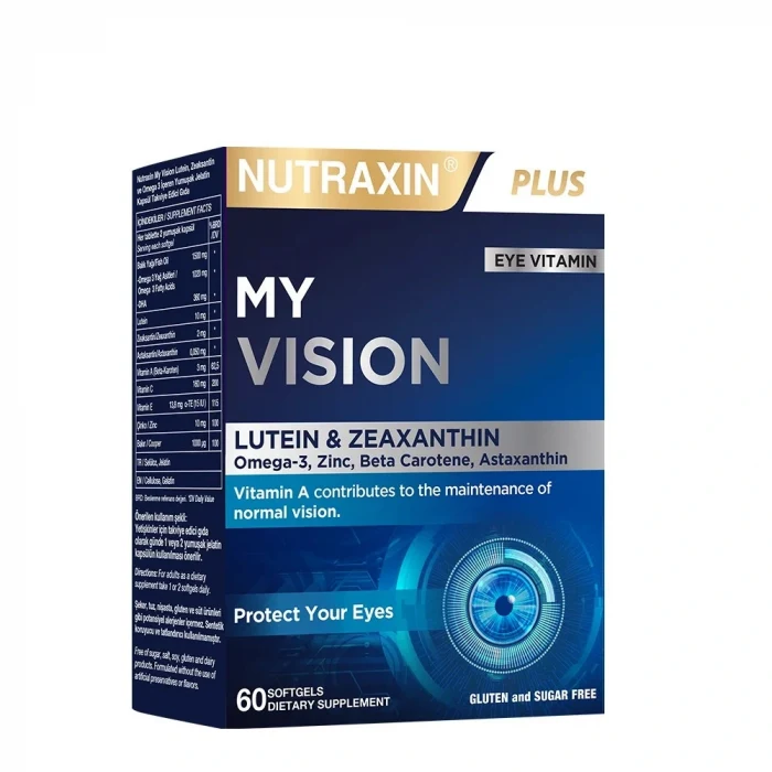Nutraxin Plus My Vision Göz Vitamini Lutein Zeaksantin 60 Kapsül