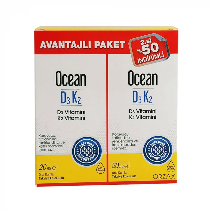 Ocean D3K2 Damla 20 ml + 2. %50 İndirimli