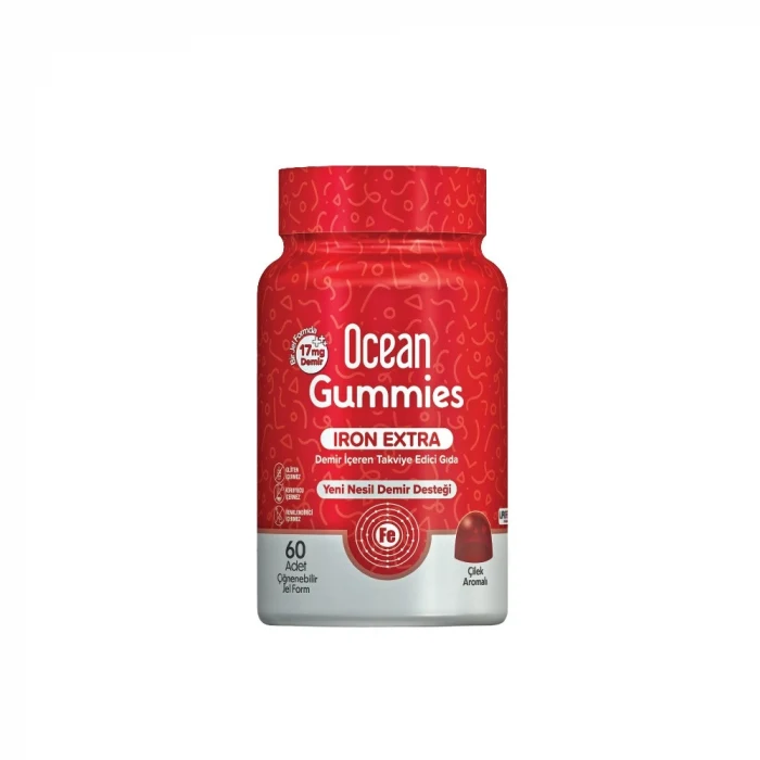 Ocean Gummies Iron Extra 17 mg 60 Çiğnenebilir Jel