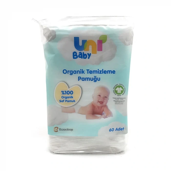 Uni Baby Organik Temizleme Pamuğu 60lı