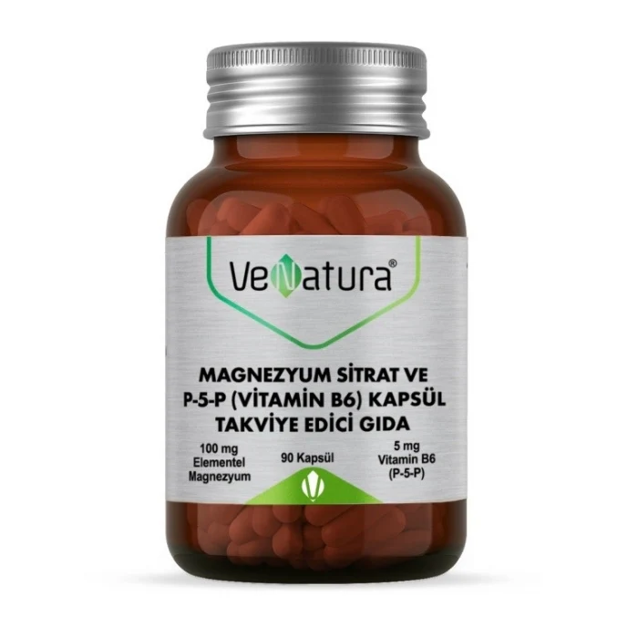 Venatura Magnezyum Sitrat ve P-5-P Vitamin B6 90 Kapsül