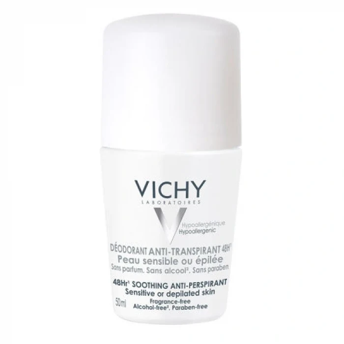 Vichy Deodorant Hassas ve Epilasyon Yapılmış Ciltler için 48 Saat Etkili Roll-On 50 ml