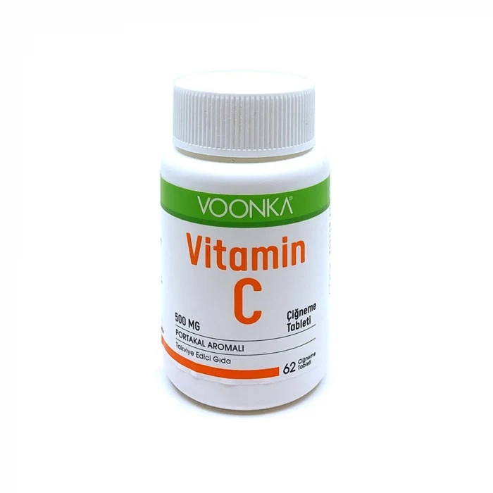 Voonka Vitamin-C Portakal Aromalı Takviye Edici Gıda 60 Tablet