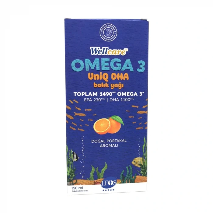 Wellcare Omega 3 Uniq Doğal Portakal Balık Yağı Sıvı 150 ml