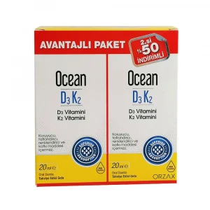 Ocean D3K2 Damla 20 ml + 2. %50 İndirimli