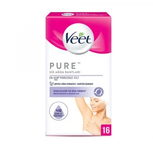 Veet Hipoalerjenik Sir Ağda Bandı Pure Bikini Bölgesi ve Koltuk Altı 16lı + 3 Adet Temizleme Mendili Hediye
