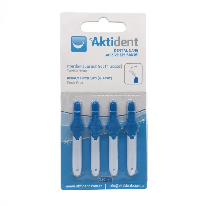 Aktident Arayüz Fırçası 0,60 mm Mavi 4lü