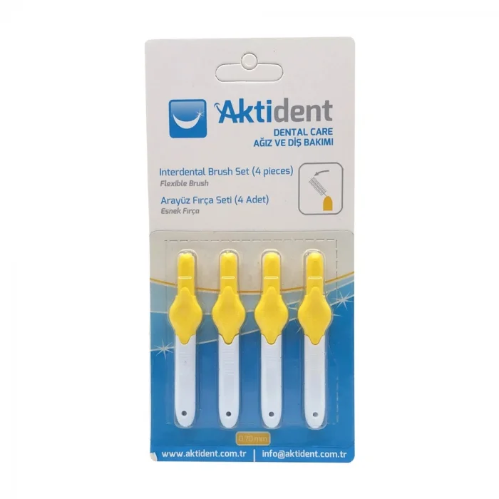 Aktident Orid Arayüz Fırçası 0,70 mm 4lü - Sarı