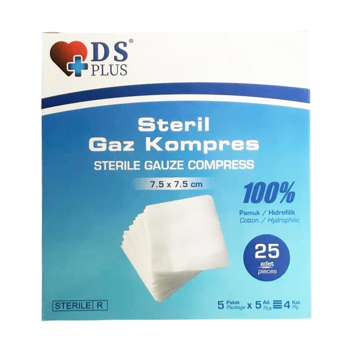 Ds Plus Steril Gaz Kompres 7,5x7,5 cm 25li