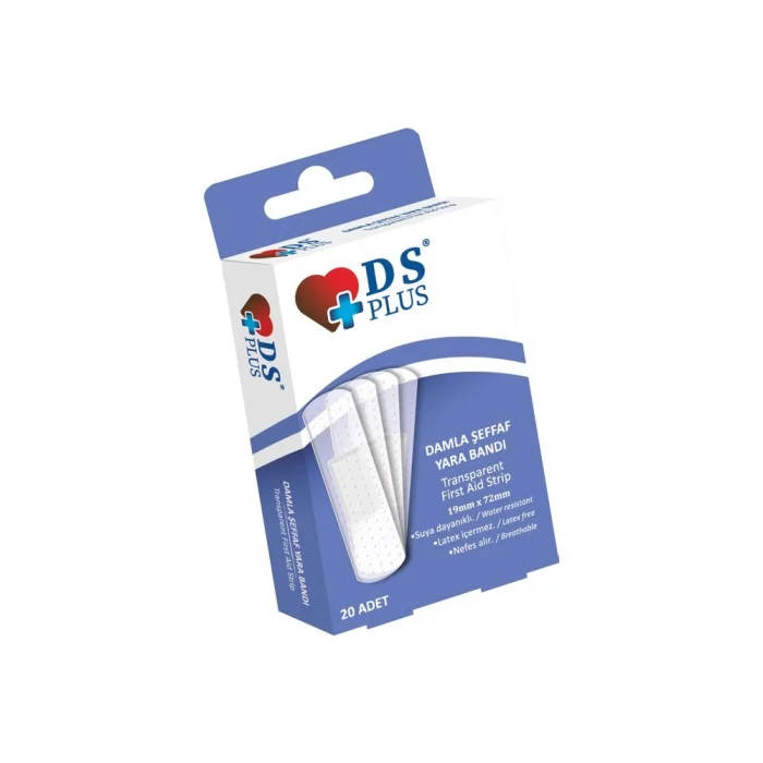 DS Plus Su Geçirmez Şeffaf Yara Bandı 20li