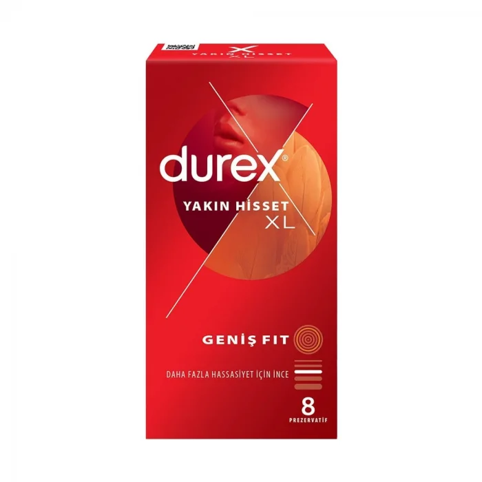 Durex Yakın Hisset Prezervatif xLarge Geniş Fit 8li