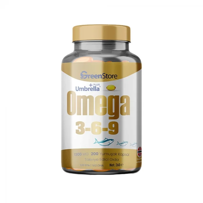 Green Store Umbrella Plus Omega 3-6-9 Norveç Balık Yağı 1300 mg 200 Kapsül