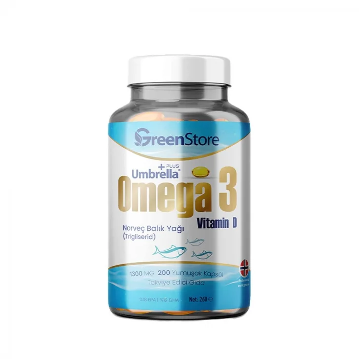 Green Store Umbrella Plus Omega 3 Norveç Balık Yağı 1300 mg 200 Kapsül