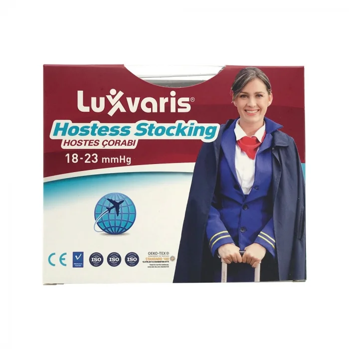 Luxvaris 845 Hostes Çorabı Külotlu Burnu Kapalı Siyah No: 3