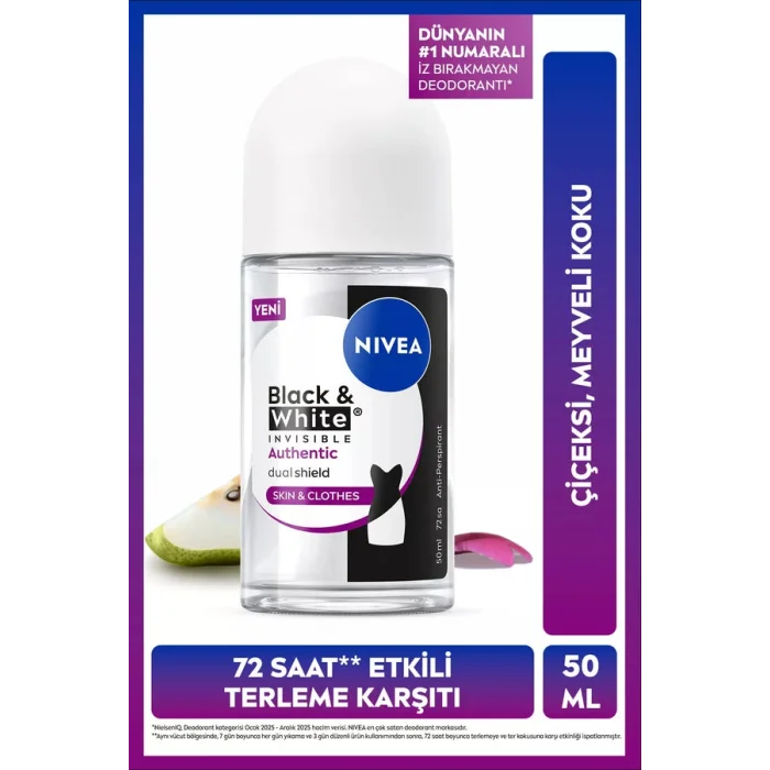 Nivea Black White Authentic Kadın Roll-On Deodorant 50 ml