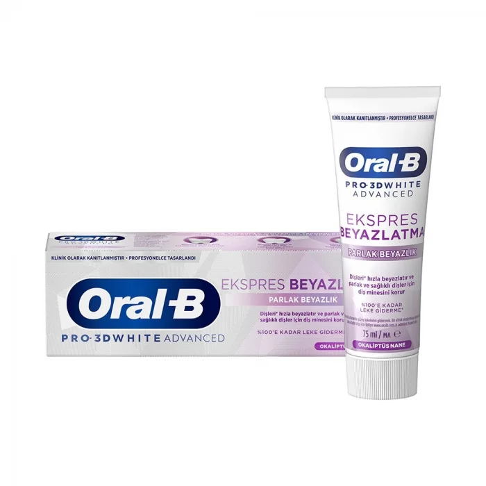 Oral-B Pro 3D White Advanced Ekspres Beyazlatma Parlak Beyazlık Diş Macunu 75 ml