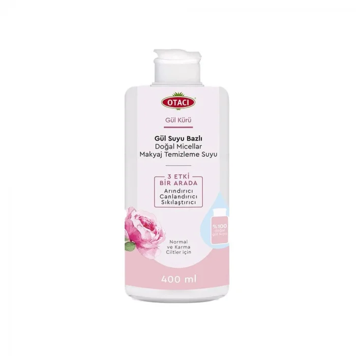 Otacı Gül Suyu Bazli Doğal Micellar Makyaj Temizleme Suyu 400 ml