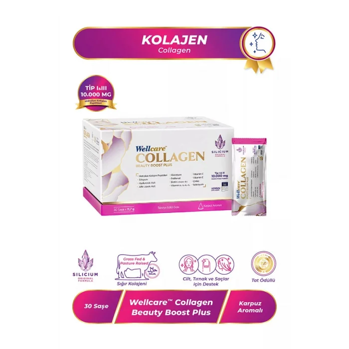 Wellcare Collagen Beauty Boost Plus 10.000 mg Karpuz Aromalı 30 Saşe