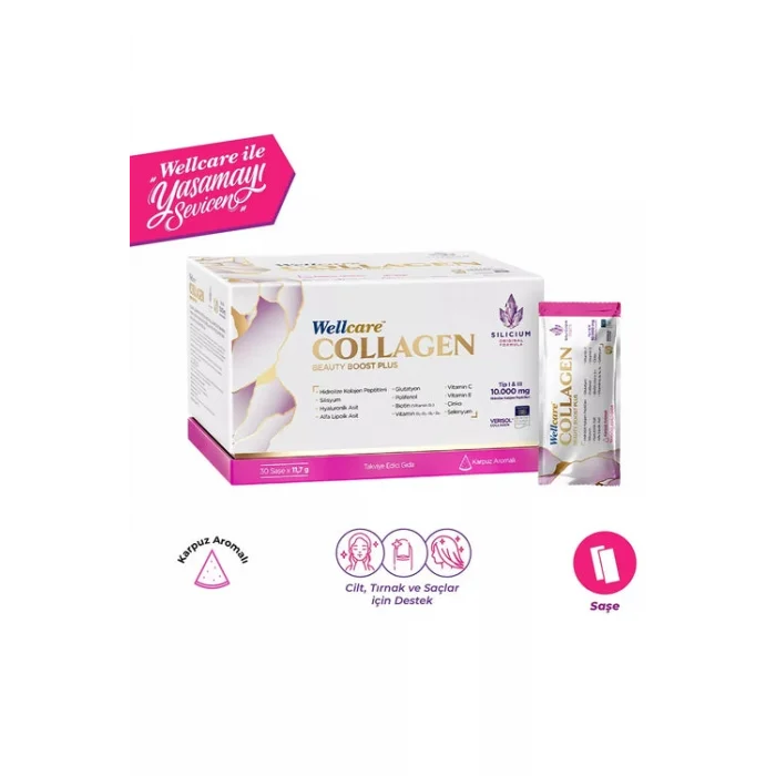 Wellcare Collagen Beauty Boost Plus 10.000 mg Karpuz Aromalı 30 Saşe