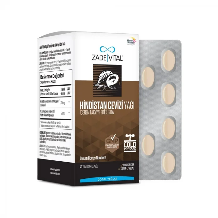 Zade Vital Hindistan Cevizi Yağı 1000 mg 60 Blister Kapsül