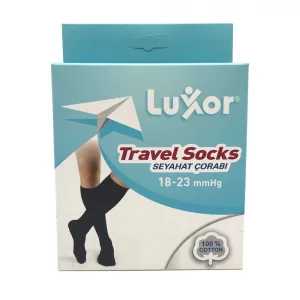 Luxor Seyahat Varis Çorabı Dizaltı Burnu Kapalı Siyah 18-23 mmhg No: 4