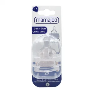 Mamajoo Cam Biberon Emziği Antikolik 0+Ay 2li  Saklama Kutulu Small No: 1
