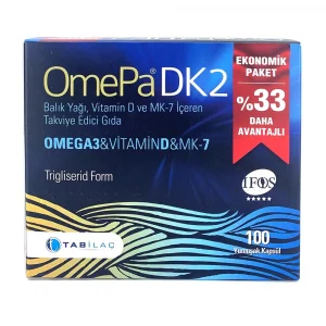Omepa DK2 Omega 3  Vitamin D  MENAQ7 100 Yumuşak Kapsül