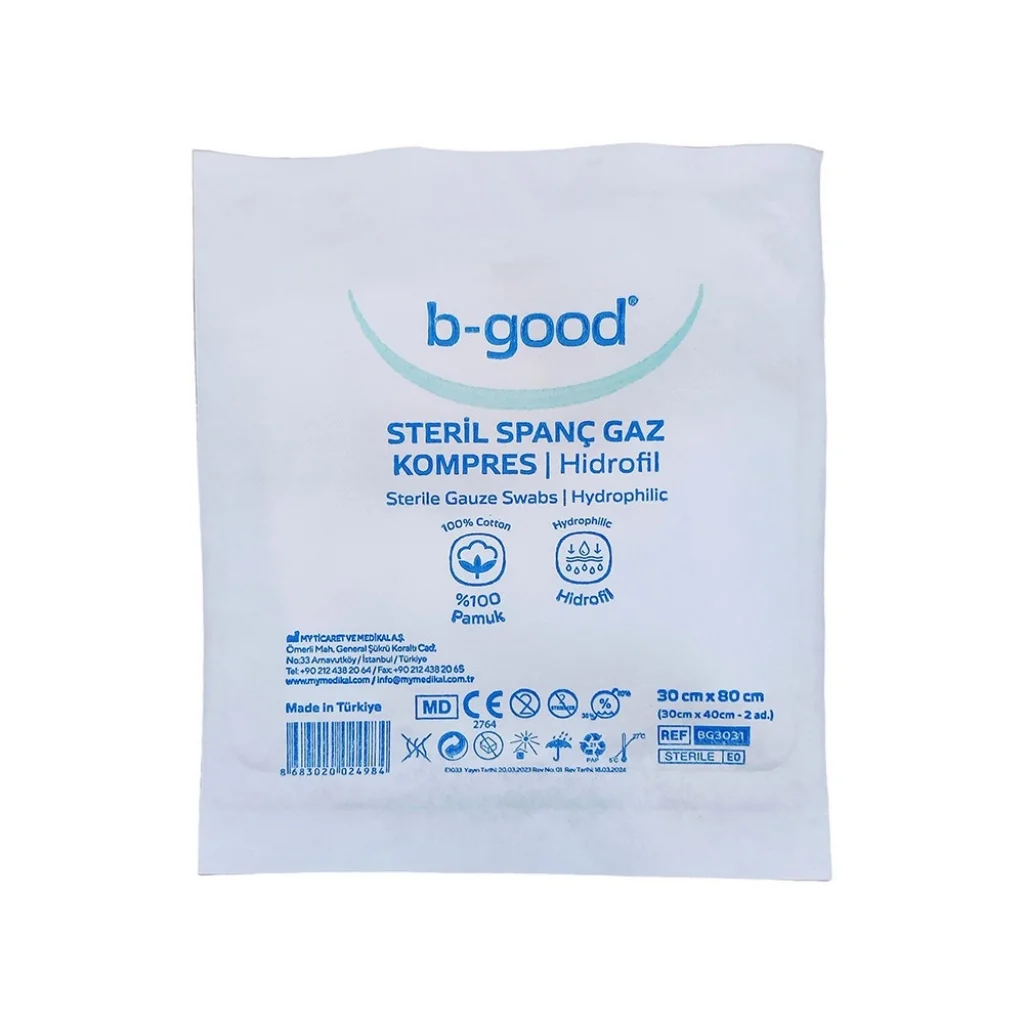 B-Good Steril Spanç gaz kompres hidrofil  30x80 cm