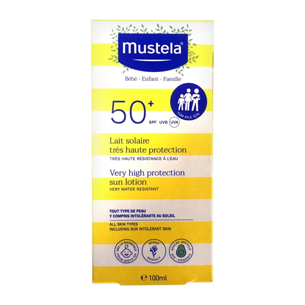 Mustela Yüksek Koruma Faktörlü Güneş Losyonu Tüm Aile İçin SPF50+ 100 ml
