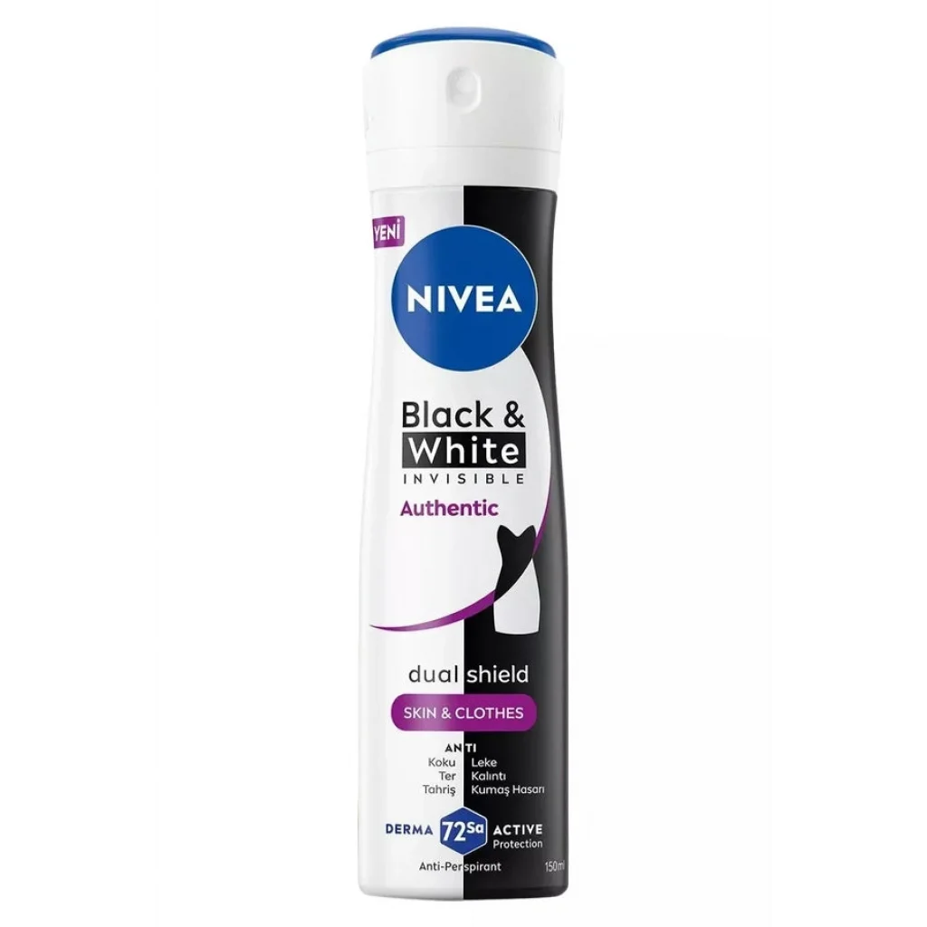 NİVEA DEODORANT BLACKWHİTE AUTHENTİC 150 ML