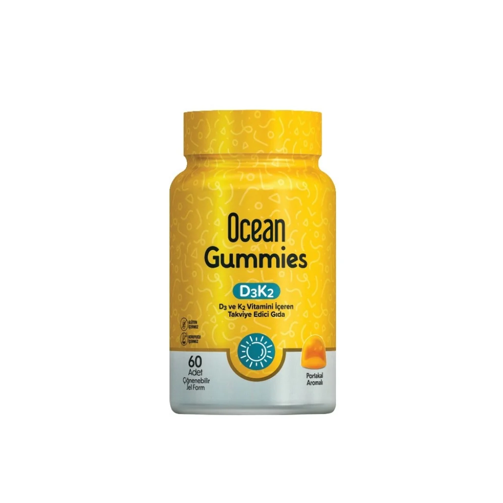 Ocean Gummies D3K2 60 Adet Çiğnenebilir Jel Form İçeren Takviye Edici Gıda