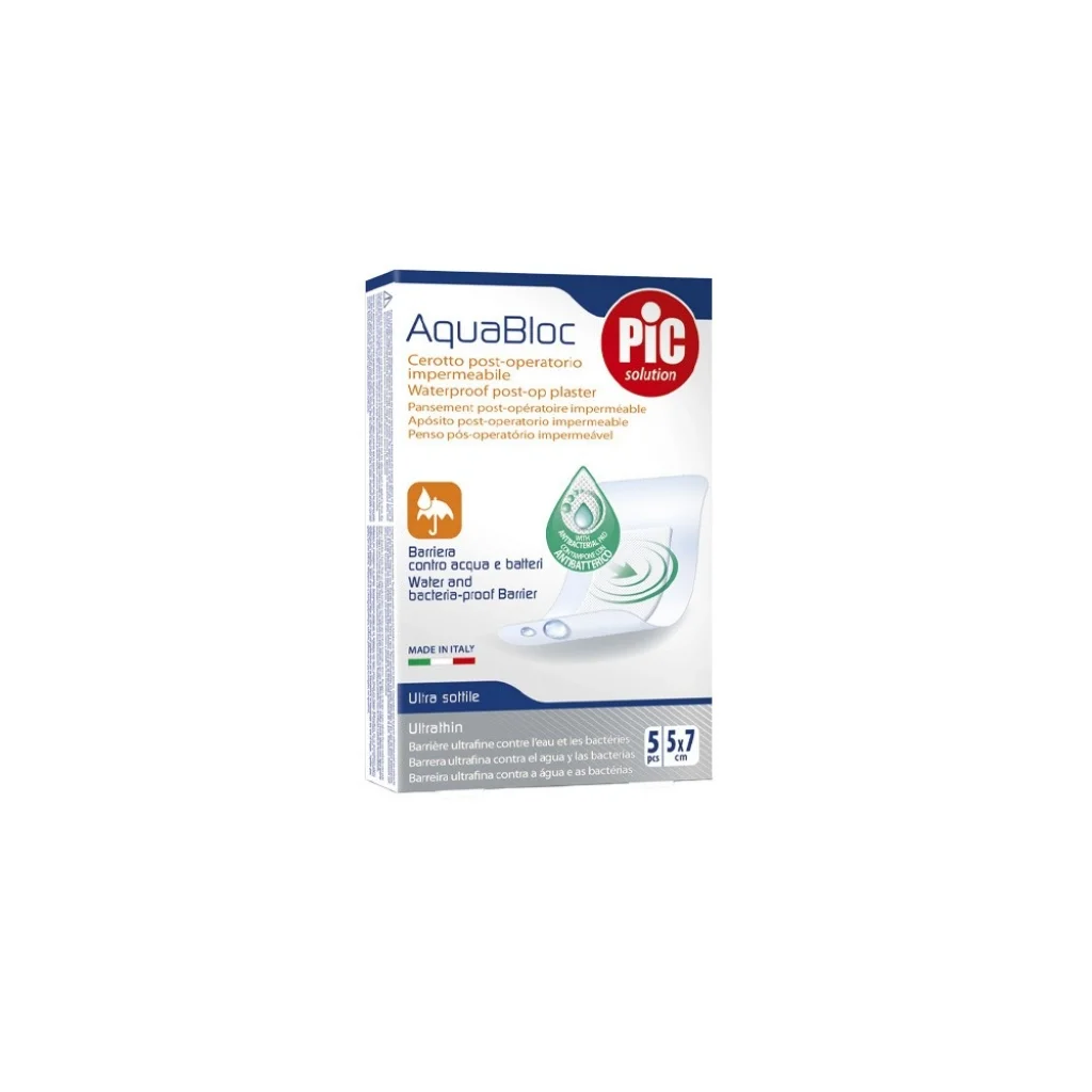 Pic Aquabloc Su Geçirmez Pedli Antibakteriyel Film Yara Örtüsü 5 cm x 7 cm 5li