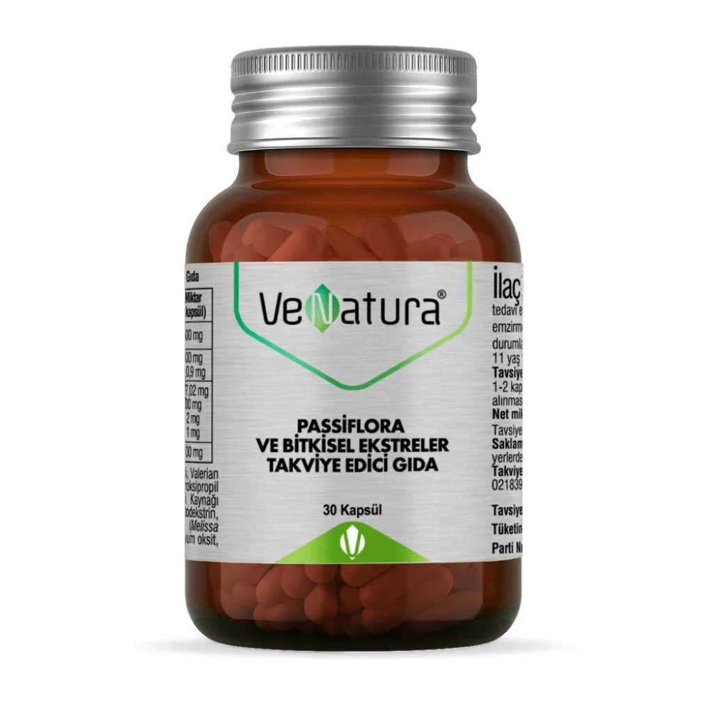 Venatura Passiflora ve Bitkisel Ekstreler 30 Kapsül