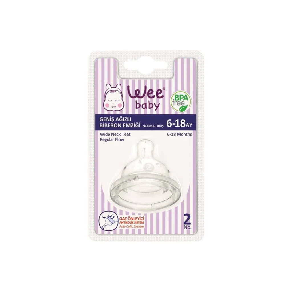 Wee Baby Yuvarlak Uçlu Geniş Ağızlı Biberon Emziği No: 2 853