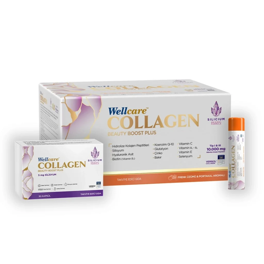 Wellcare Collagen Beauty Plus 10000 mg Frenk Üzümü  Portakal 30 x 40 ml + 30 Kapsül