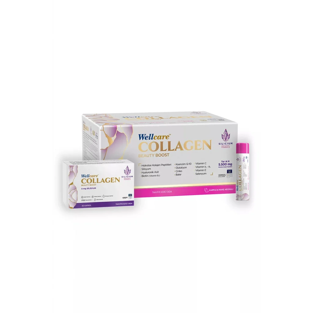 Wellcare Collagen Beauty Plus 10000 mg Karpuz Nane Aromalı Likit Form 30 Tüp x 4 0ml + 30 Kapsül
