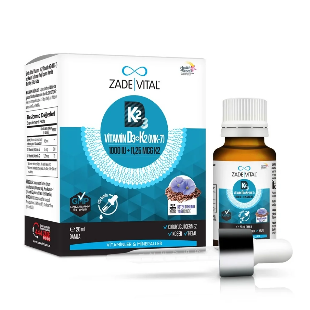 Zade Vital Vitamin D3K2 1000 IU Damla 20 ml