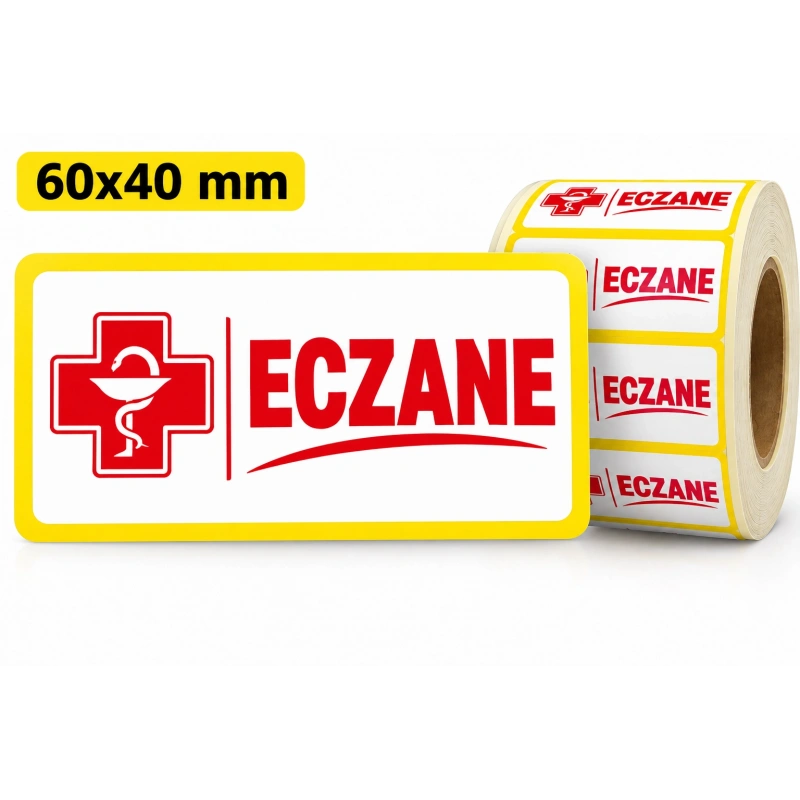 60x40 Sarı Eczane Etiketi
