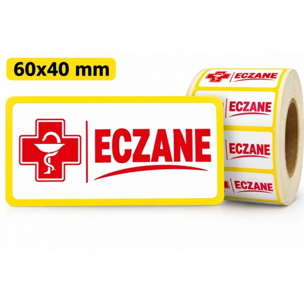60x40 Sarı Eczane Etiketi