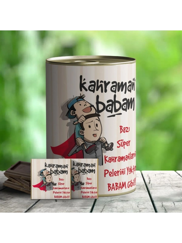 Kahraman Babam Hediye Çikolata Konservesi