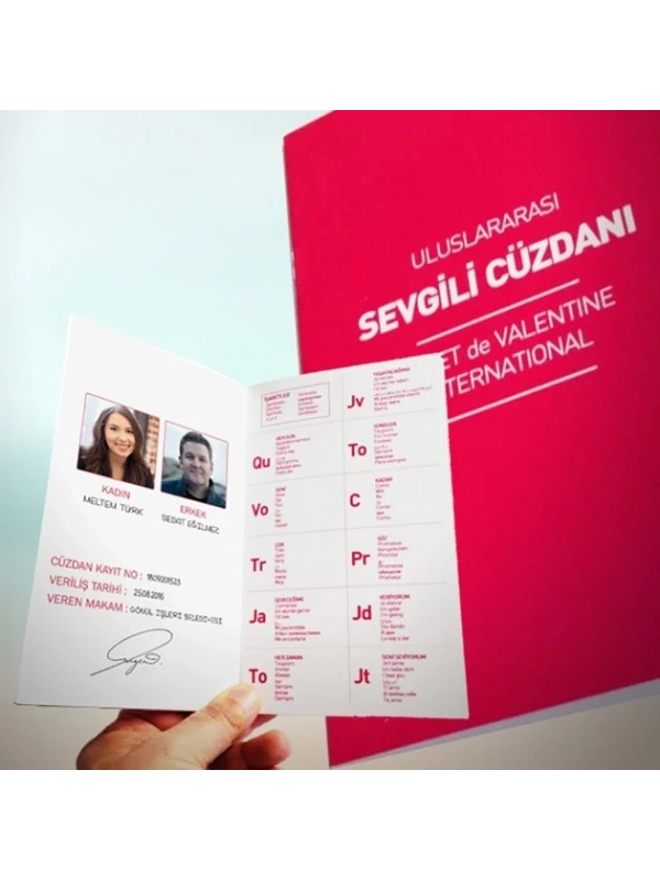 Kişiye Özel Fotoğraflı Sevgili Cüzdan