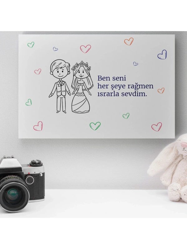 Romantik Tasarımlı Mini Kanvas Tablo - No10