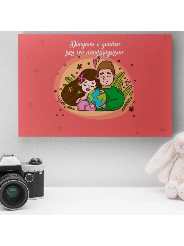 Romantik Tasarımlı Mini Kanvas Tablo - No12