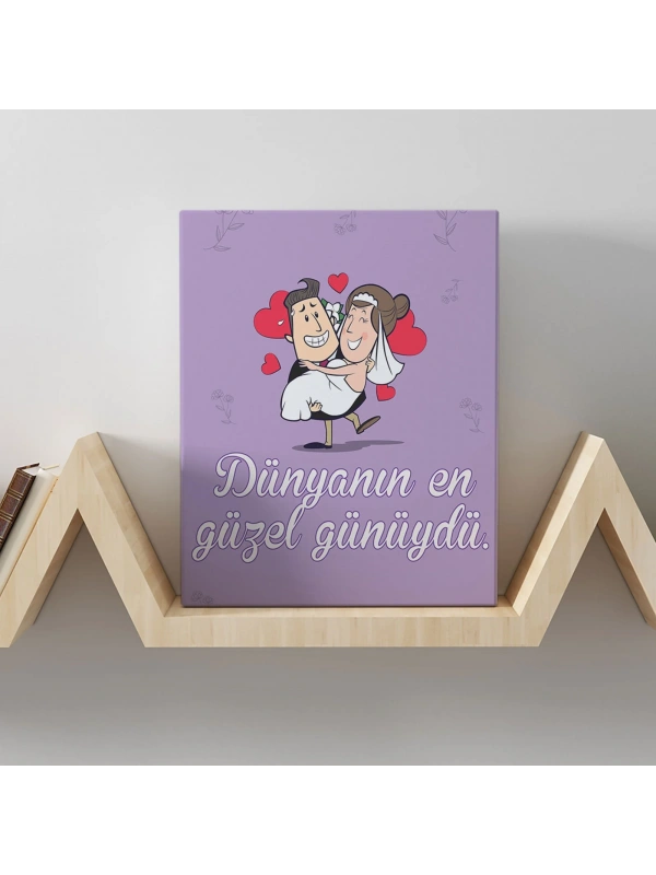 Romantik Tasarımlı Mini Kanvas Tablo - No21
